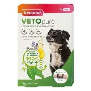 BEAPHAR Collier répulsif antiparasitaire chien & chiot VETOpure - Discount