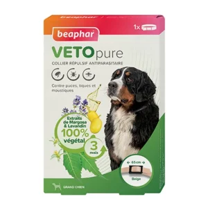 BEAPHAR Collier répulsif antiparasitaire Grand chien  VETOpure - New