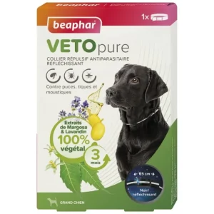 BEAPHAR Collier Répulsif Antiparasitaire Réfléchissant VETOpure – Outlet